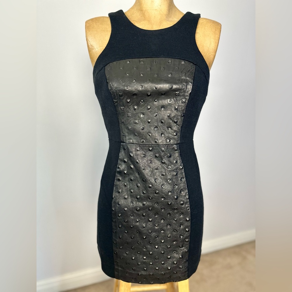 Milly Leather Ostrich Print Dress, Size 0